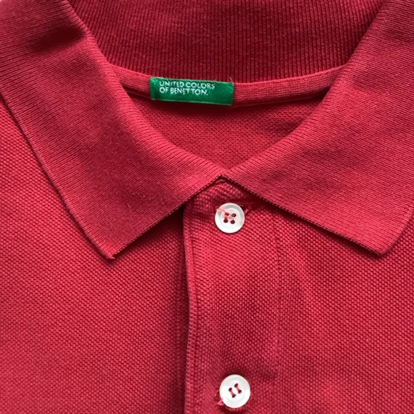 Vintage UNITED COLORS OF BENETTON Red Polo Shirt - Picture 4 of 4